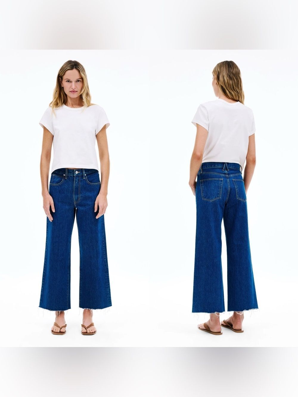 SLVRLAKE GRACE Crop wide leg jeans in “Revolution”